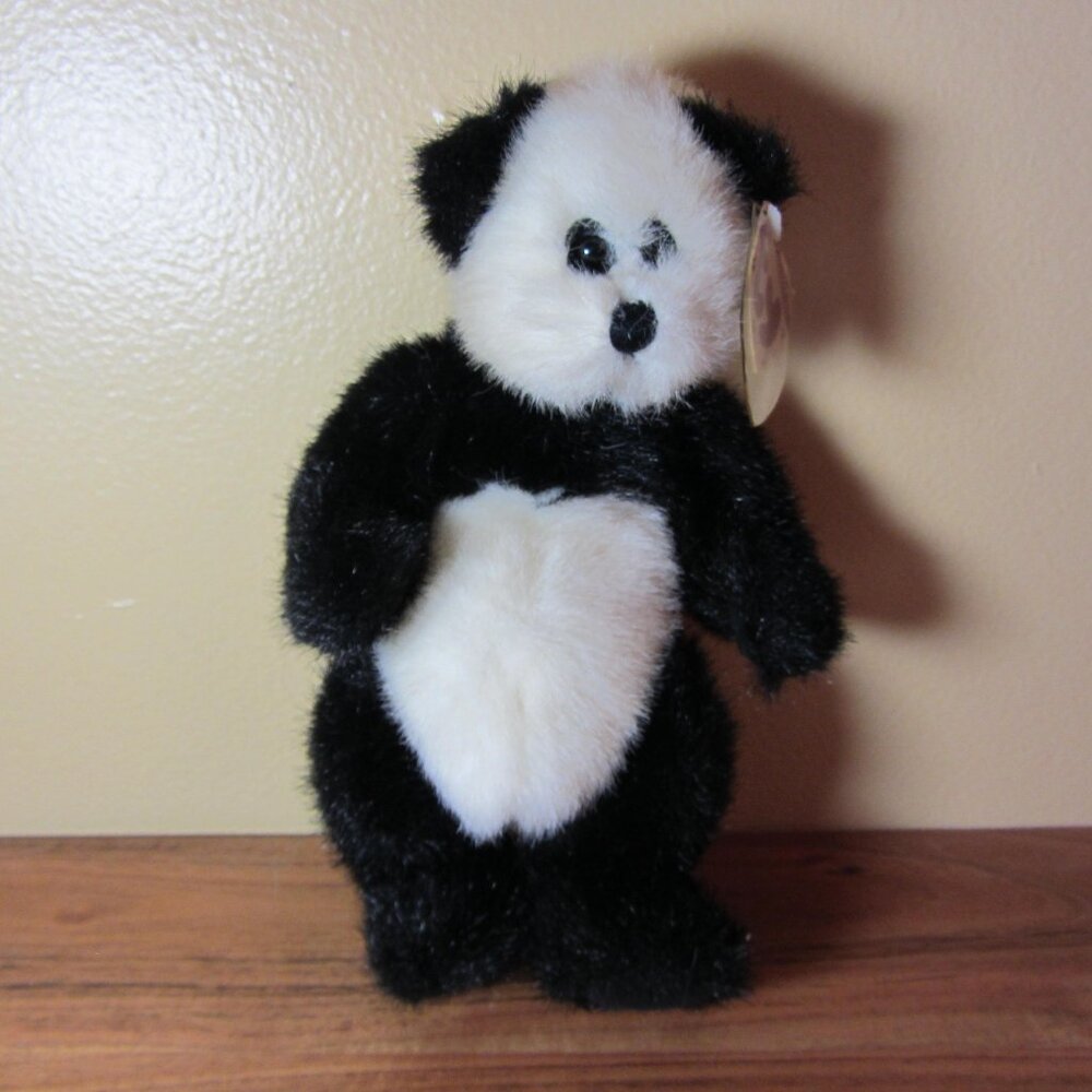 plush TY vintage 1993 attic treasures checkers panda with swing tag (W3544)